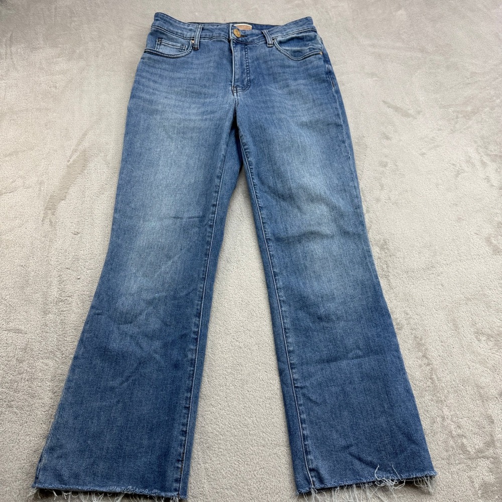 KUT from the Kloth Kelsey Ankle Flare Jeans Womens 4 Fab Ab Raw Hem Boho Denim